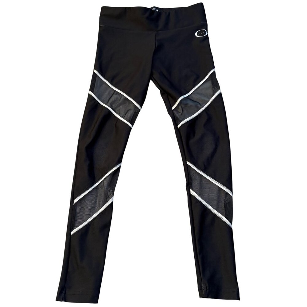 OZone Gymnastics Small Black Leggings With Mesh Panels